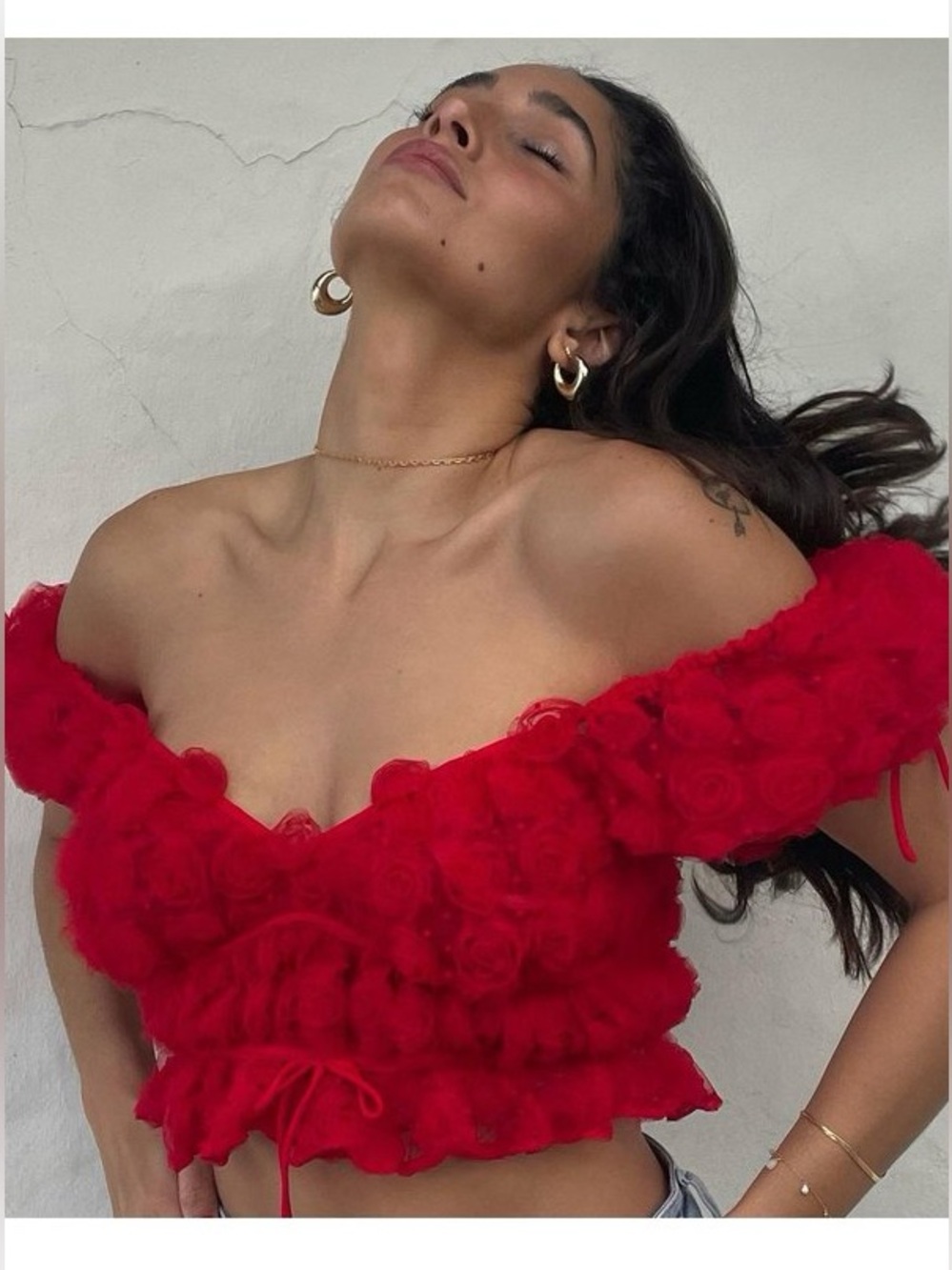 For Love and Lemons, Hannah red top, medium - Picture 5 of 10